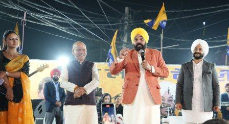 AAP Campaign : Bhagwant Mann in Tilak Nagar