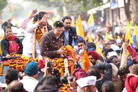 Rajendra Nagar Assembly were flooded with AAP flags